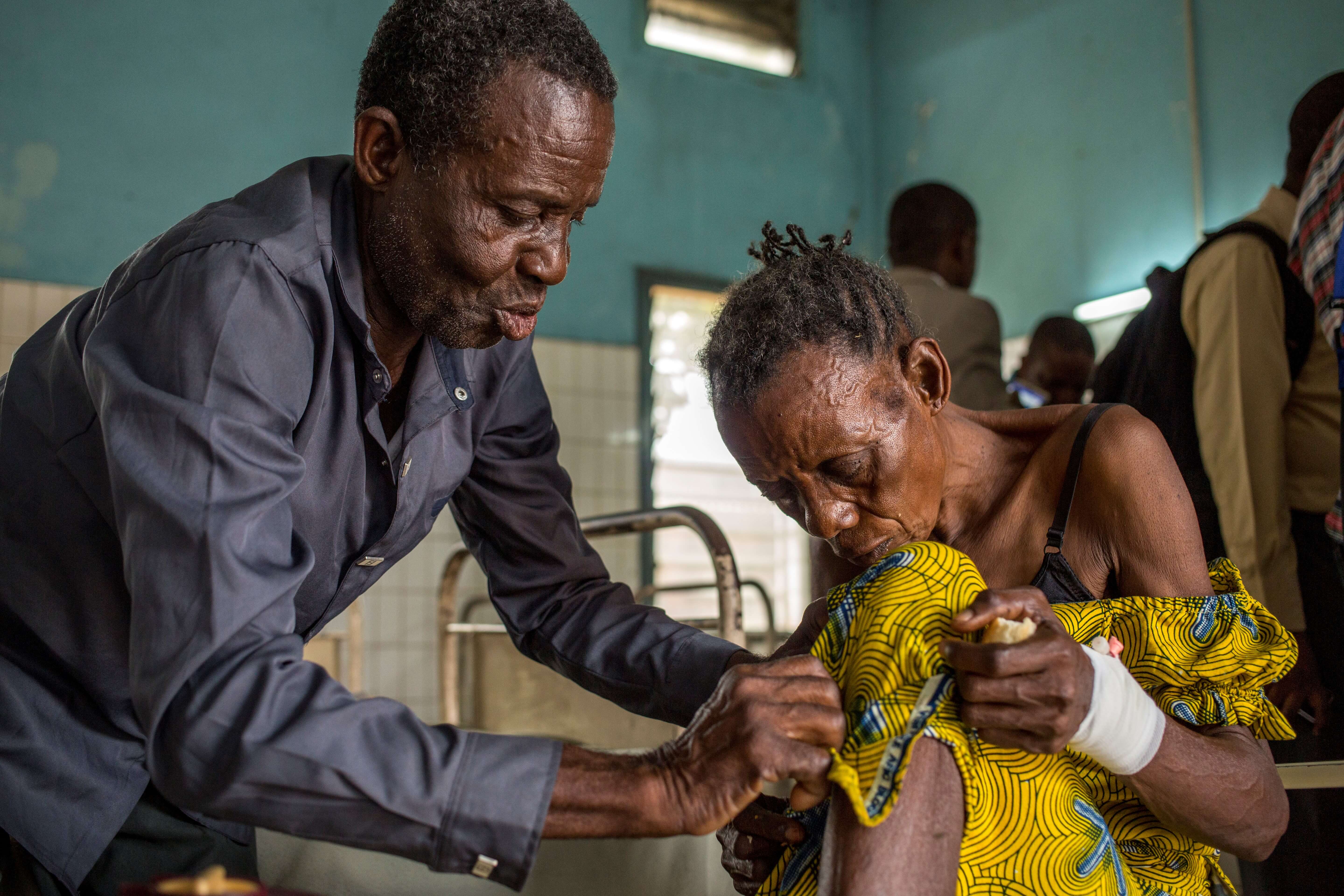 A patient suffering from sleeping sickness visits a hospital in DRC. PATH/Georgina Goodwin